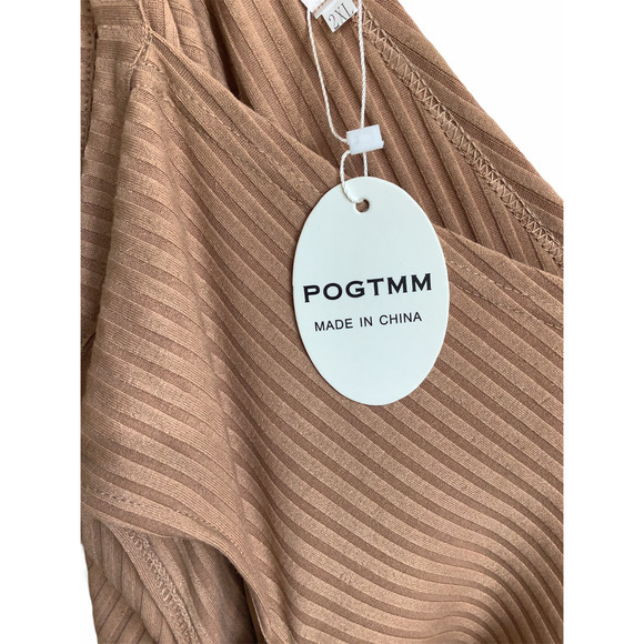 POGTMM Tan V-Neck Choker Cold Shoulder Dress 2XL - Picture 10 of 10
